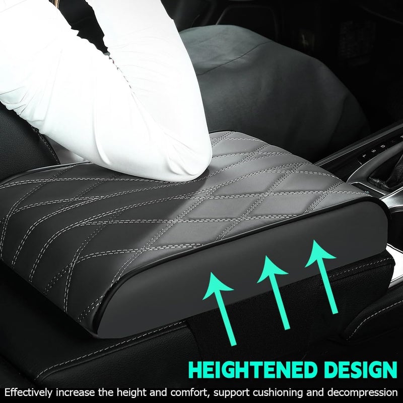 Mandark Car Center Console Cover, Soft Leather Memory Foam Automotive Armrest Seat Box Cushion Pad, Waterproof Comforable Vehicle Arm Rest Mat Accessories, Universal for RV, SUV, Truck (Wine Red) - Image 4